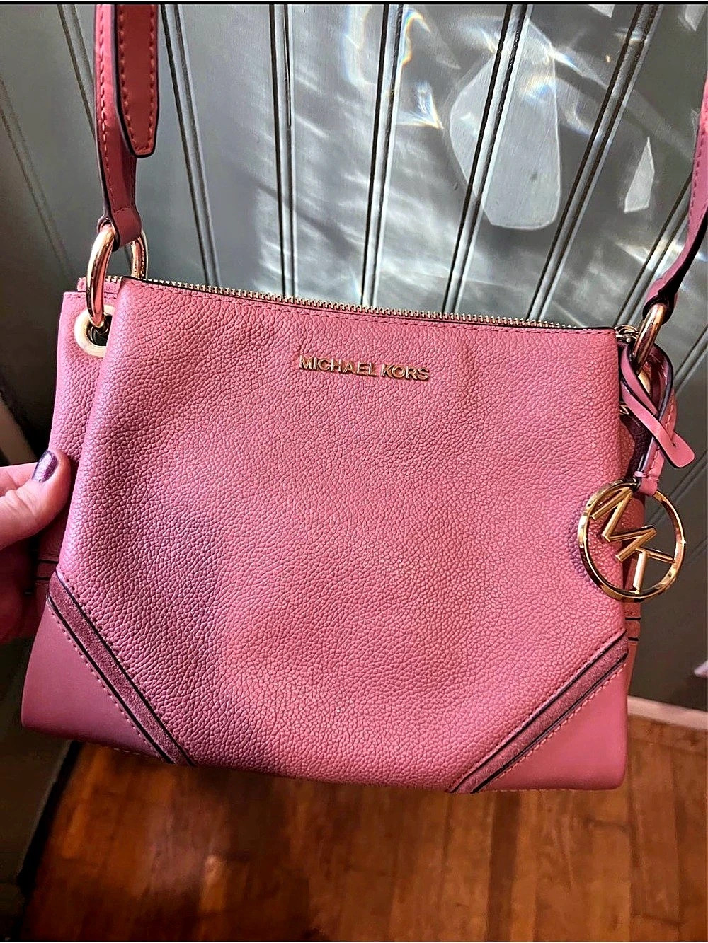 Michael Kors Nicole Triple Compartment Crossbody Pink Bag
